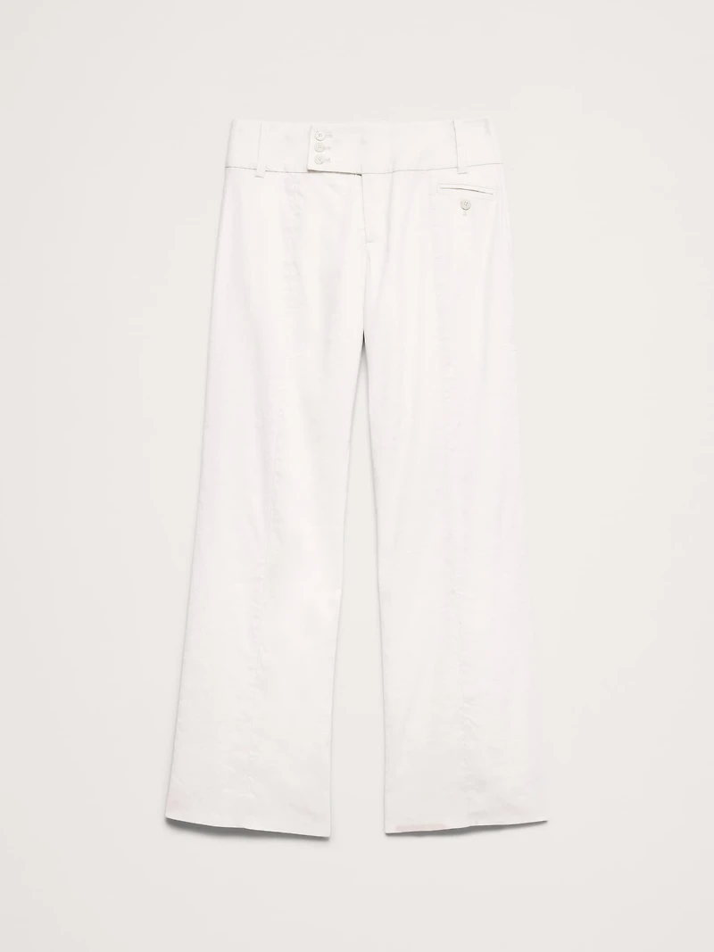 Low-Rise Wide-Leg Stretch Linen-Viscose Pant