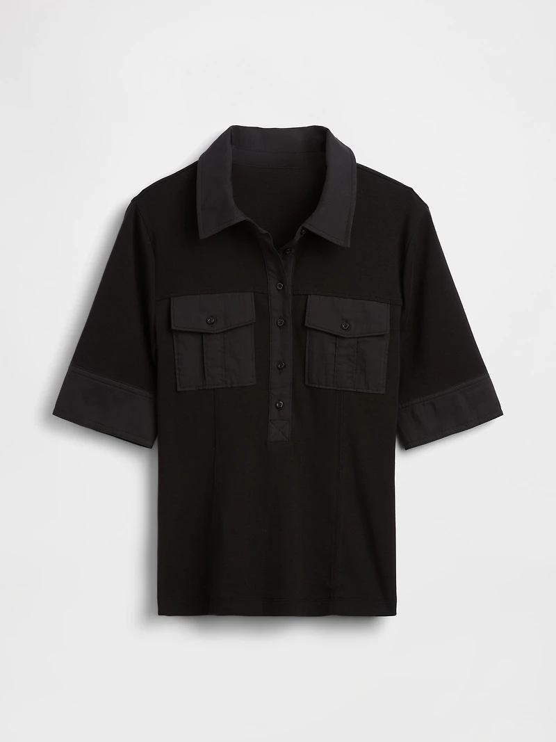 Modern Elbow-Sleeve Utility T-Shirt