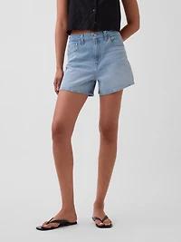 3.5" High Rise Relaxed Straight Denim Shorts