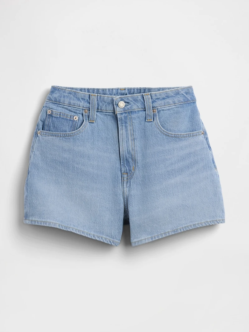 3.5" High Rise Relaxed Straight Denim Shorts