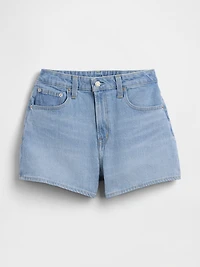 3.5" High Rise Relaxed Straight Denim Shorts