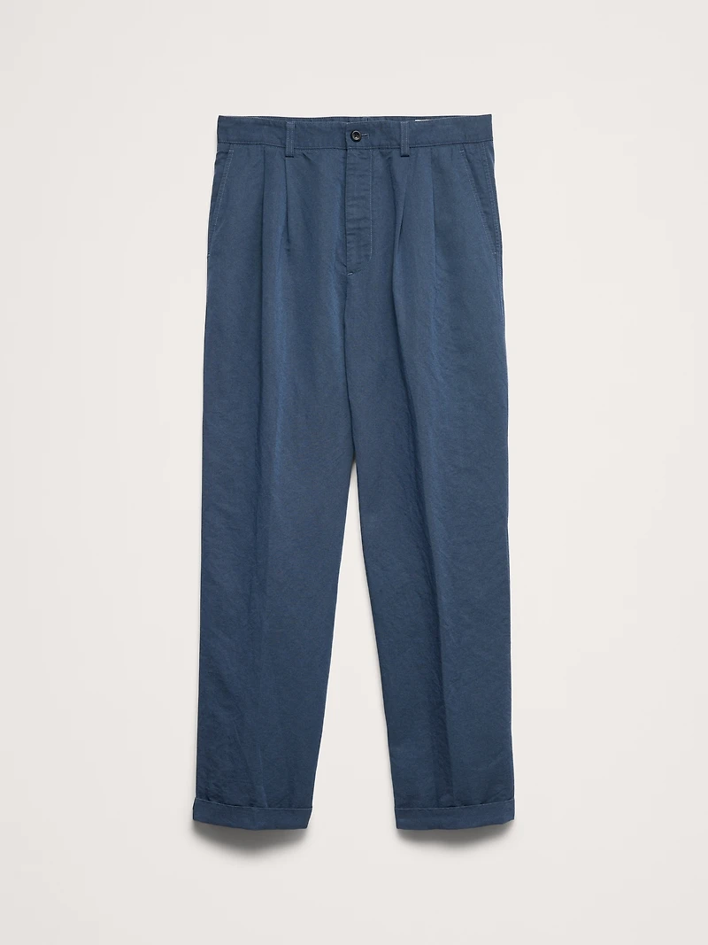 Archive Reissue Pleated Italian Linen-Cotton Pant