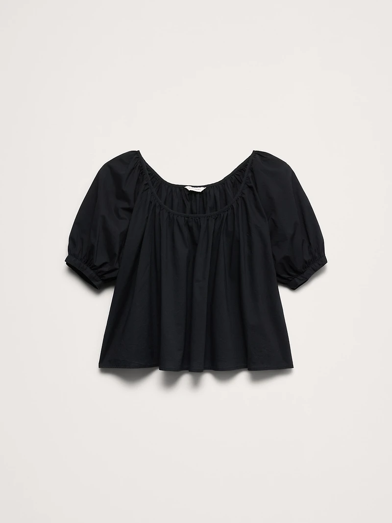 Breezy Cotton Scoop-Neck Top