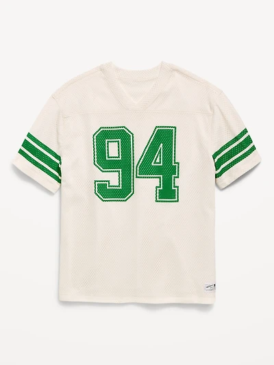 Oversized Mesh Graphic Football T-Shirt for Boys