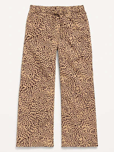 Pull-On Super Baggy Wide-Leg Twill Pants for Girls