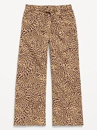 Pull-On Super Baggy Wide-Leg Twill Pants for Girls
