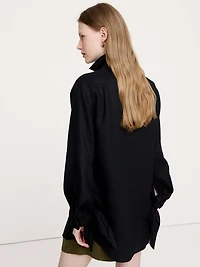 The Oversized Tie-Cuff Shirt Linen