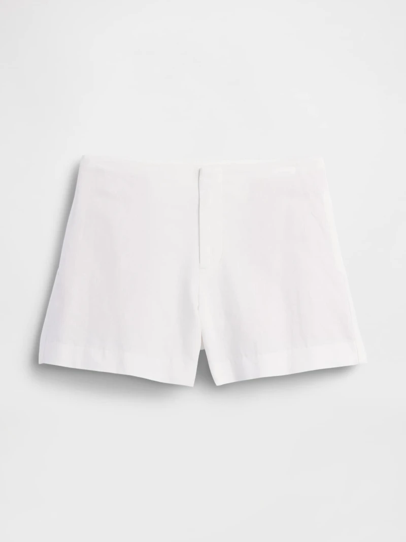 4" Mid Rise Linen-Blend Shorts