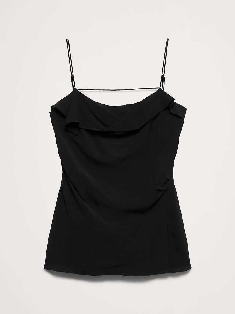 Georgette Cowl-Neck Tank
