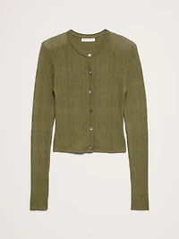 Crinkle Knit Cropped Cardigan