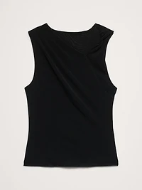 Mesh Twisted-Shoulder Top