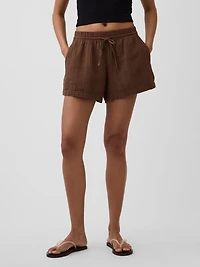 4" Mid Rise Cotton Gauze Easy Shorts