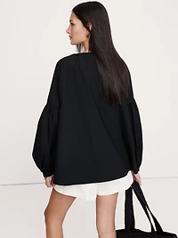Cotton Poplin Drawstring Top