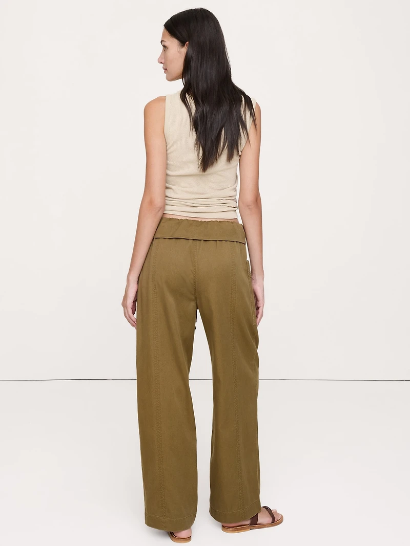 High-Rise Straight-Leg Fisherman Pant