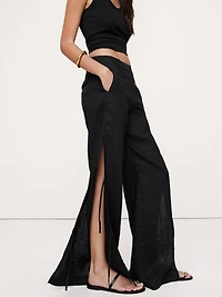 The Everyday Wide-Leg Side-Tie Pant Linen