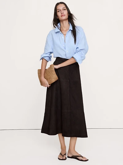 Suede Midi Skirt