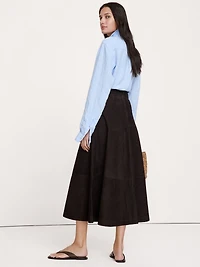Suede Midi Skirt
