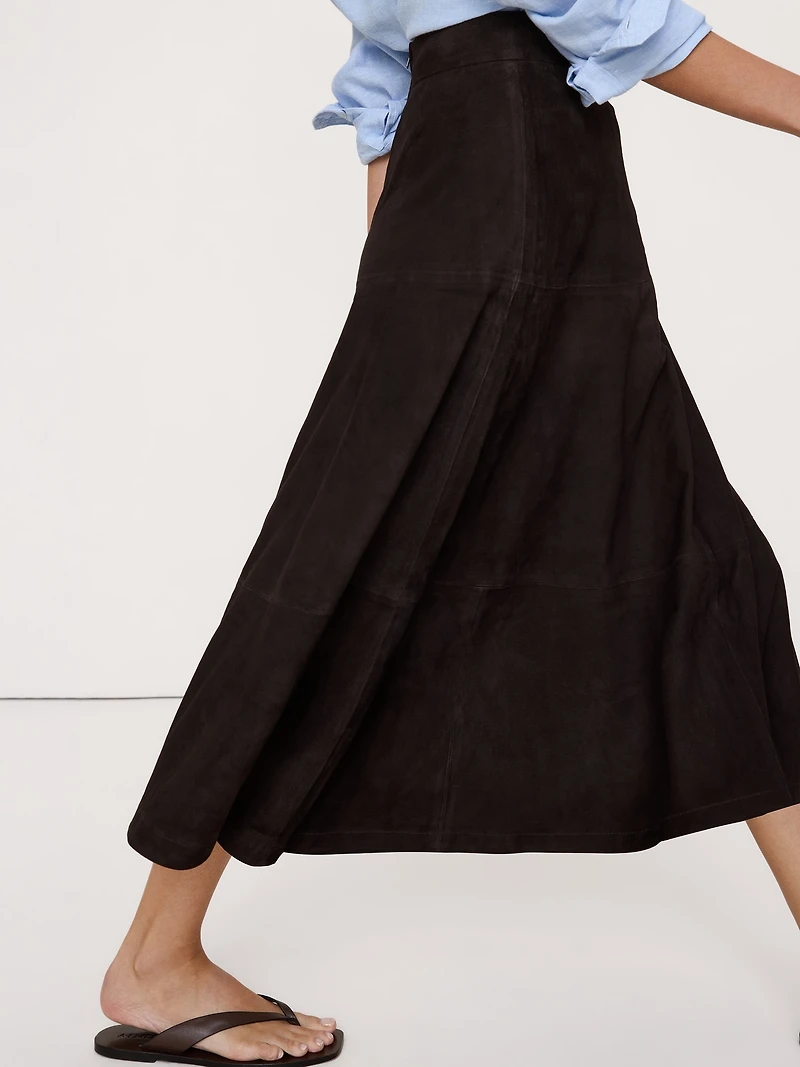 Suede Midi Skirt