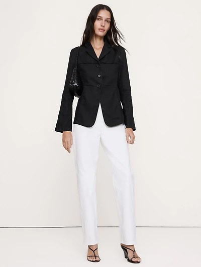 Fringe Linen Blazer