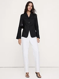 Fringe Linen Blazer