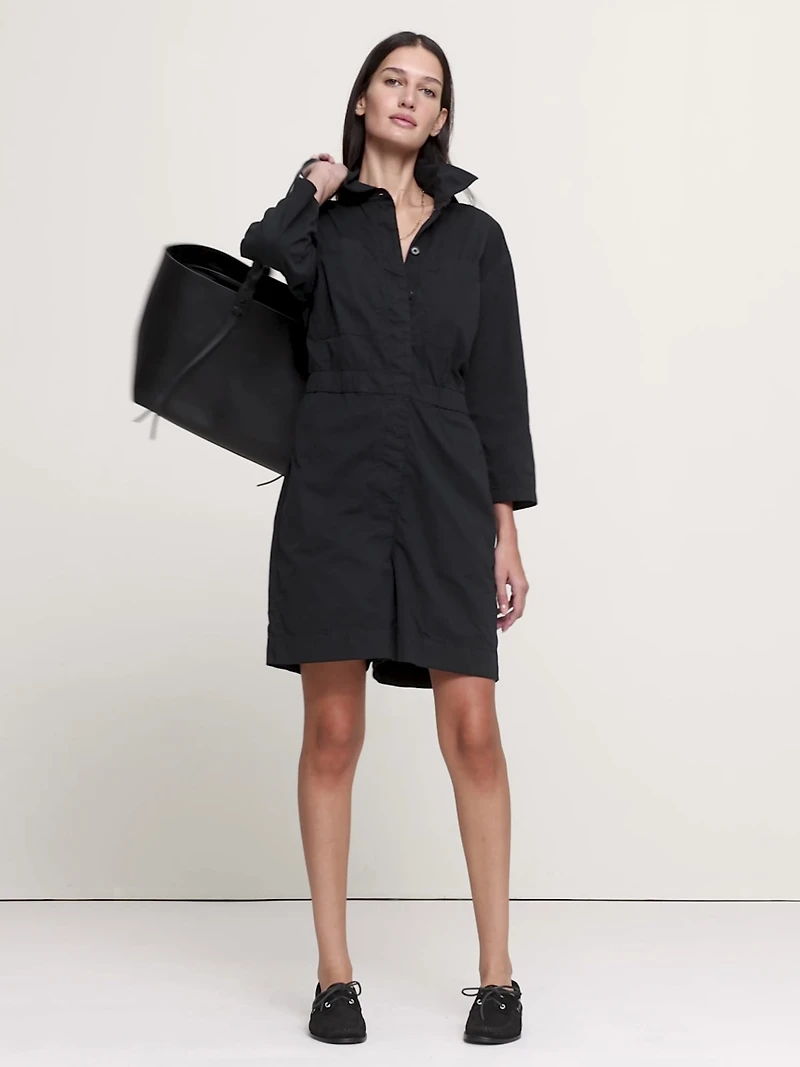 Cotton-Twill Utility Romper