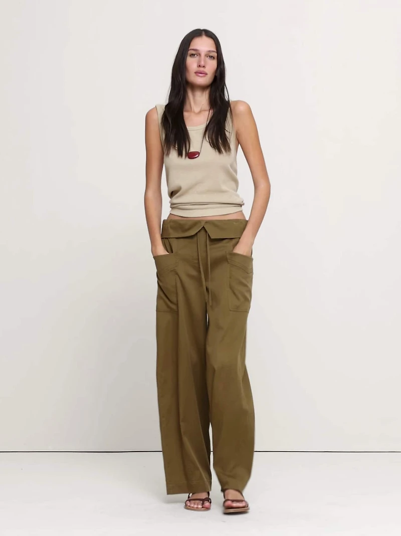 High-Rise Straight-Leg Fisherman Pant