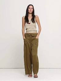 High-Rise Straight-Leg Fisherman Pant