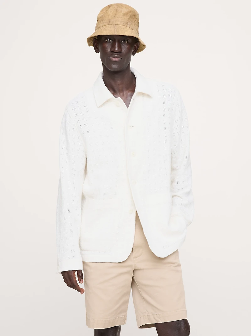 Basketweave Shirt Jacket