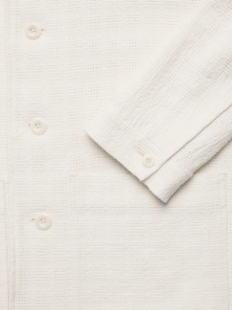 Basketweave Shirt Jacket