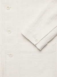 Basketweave Shirt Jacket