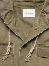 Cotton Twill Hooded Overshirt