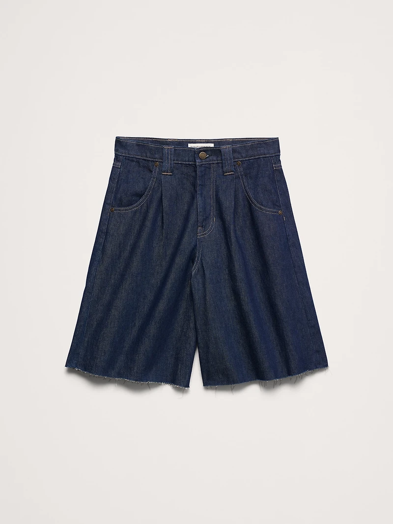 Mid-Rise Cotton Bermuda Short
