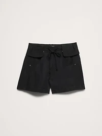 4" TENCEL™-Linen Short with Foldover Waistband