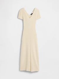 Rib Button-Front Maxi Sweater Dress