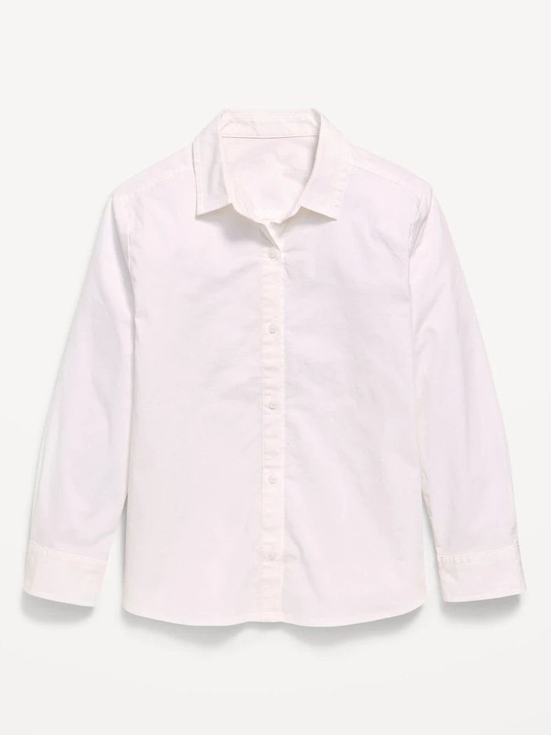 School Uniform Long-Sleeve Poplin Shirt for Girls