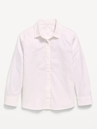 School Uniform Long-Sleeve Poplin Shirt for Girls