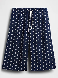 Linen-Blend Relaxed Easy Culotte Pants