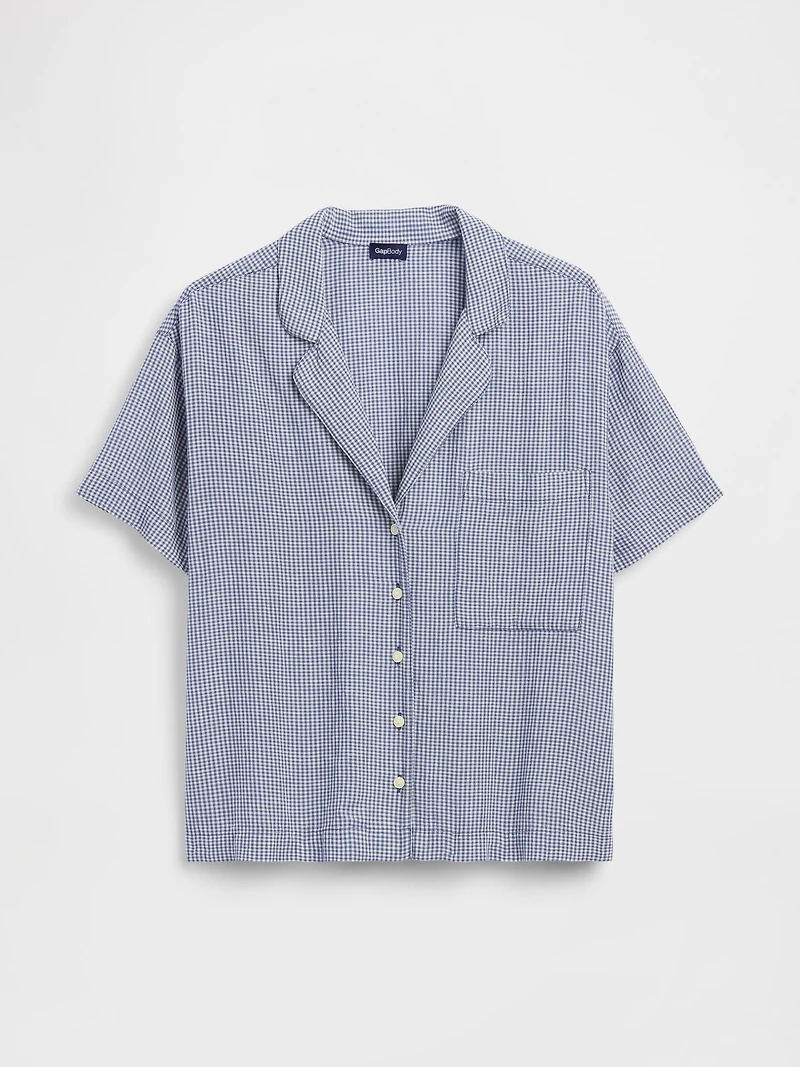 Crinkle Gauze Oversized PJ Shirt