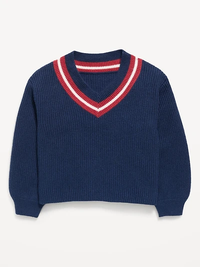 Cropped V-Neck Sweater for Girls