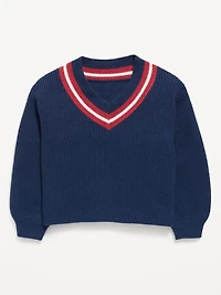 Cropped V-Neck Sweater for Girls