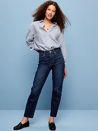 High-Waisted Button-Fly OG Straight Ankle Jeans