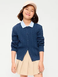 Cable-Knit Cardigan Sweater for Girls
