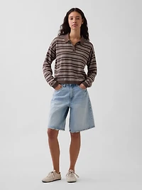100% Cotton Relaxed Polo Shirt Sweater