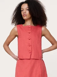 Linen Wrap Mini Skirt