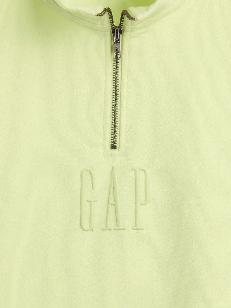 Heavyweight Oversized Logo Quarter-Zip Pullover