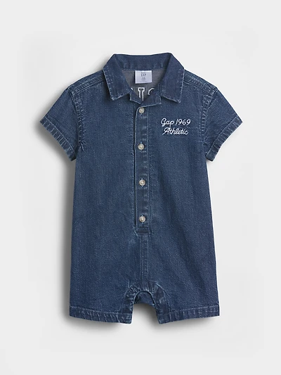 Baby Denim Logo Shorty One-Piece