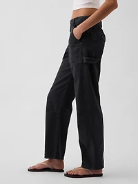 Mid Rise Slim Barrel Utility Pants