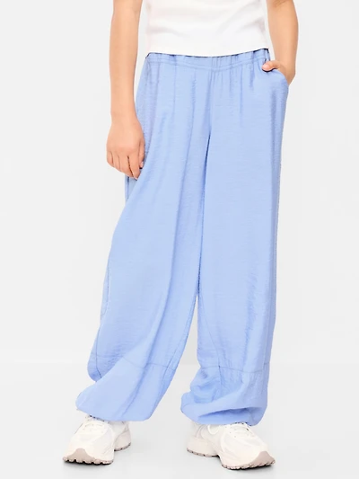 High-Waisted Crinkled Harem Pants for Girls