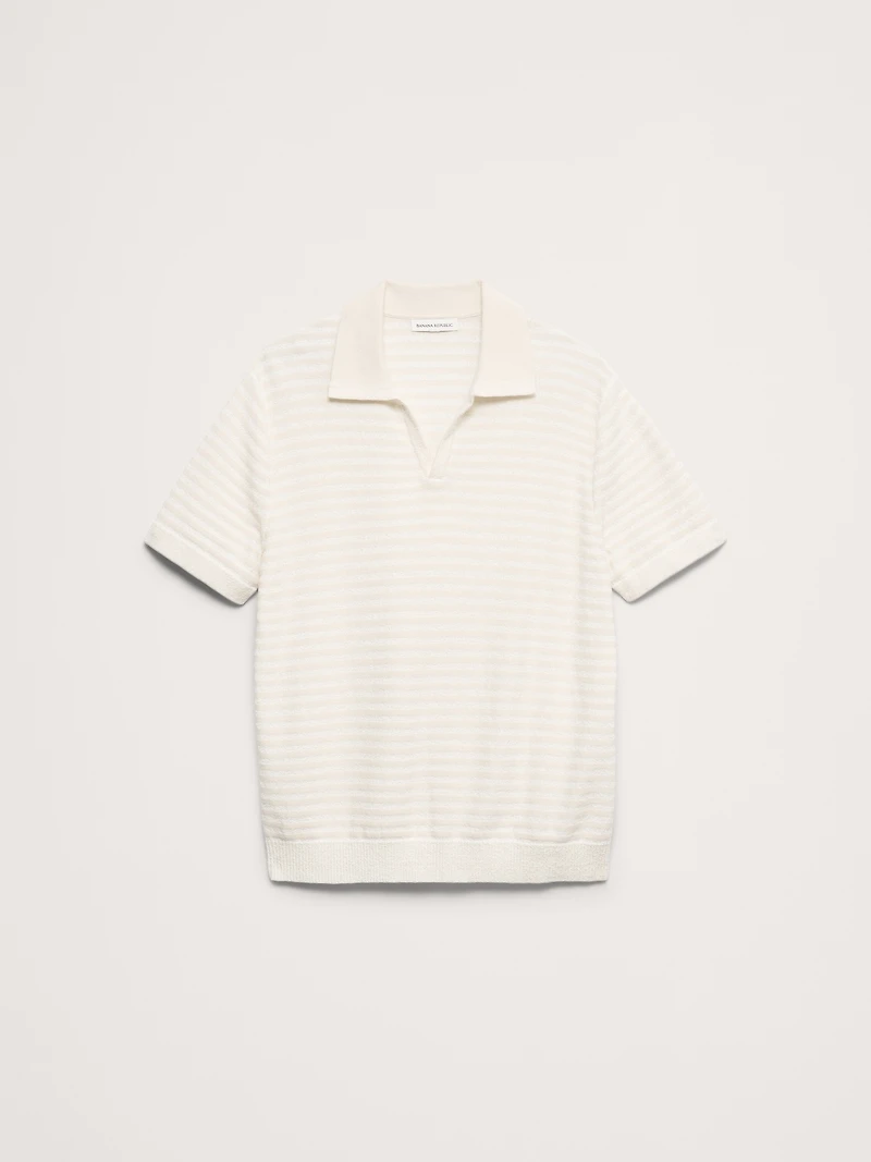 Texture Stripe Sweater Polo