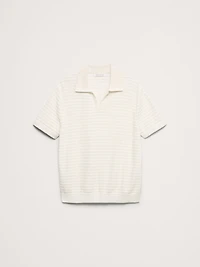 Texture Stripe Sweater Polo